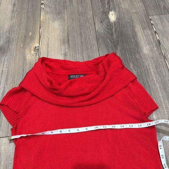 Jones New York Cap Sleeve Cowl Neck Sweater Bright Red - Picture 5 of 7